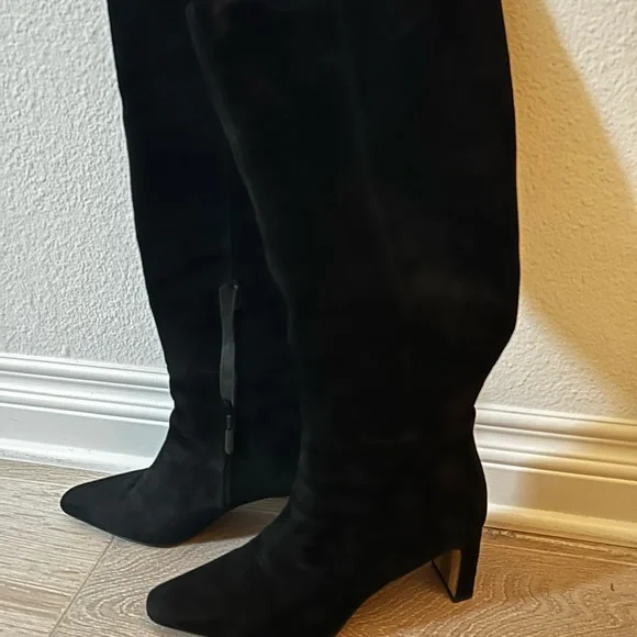 Sam Edelman sylvia wide calf black suede knee high boots - Picture 8 of 9